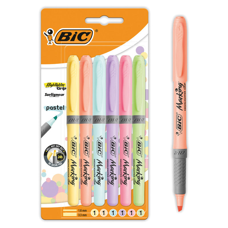 BIC Textmarker Set 6 Farben – Keilspitze