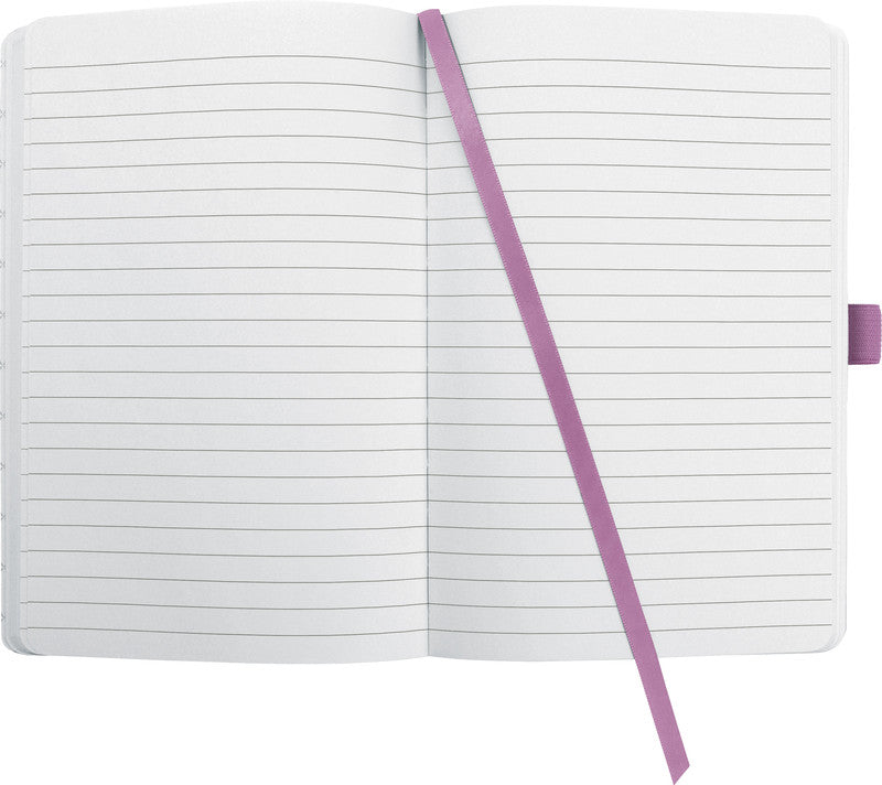 Sigel Notizbuch, A5, liniert, Fadenheftung, 174 Seiten, perforiert, 80 g/m² – pink/violett