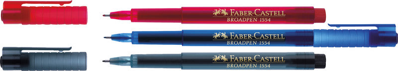 Faber-Castell Broadpen 1554 Fineliner 0,8 mm – schwarz – dokumentenecht