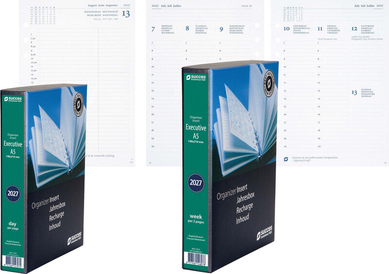 Succes Kalender-Einlage – 1 Woche/2 Seiten, 6-fach, A5, 2026