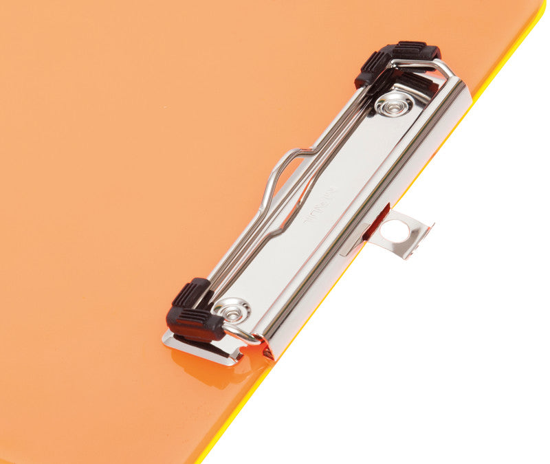MAUL Klemmbrett A4 – Kunststoff, Aufhängevorrichtung, Orange Transparent