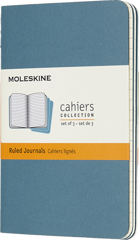 Moleskine Notizheft – 130 × 210 mm – 16 heraustrennbare Seiten, abgerundete Ecken, blau, FSC, 3 Stück