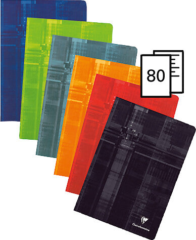 Clairefontaine Notizheft A4, liniert, Klammerheftung, Karton, 80 Seiten, 90 g/m² – sortiert