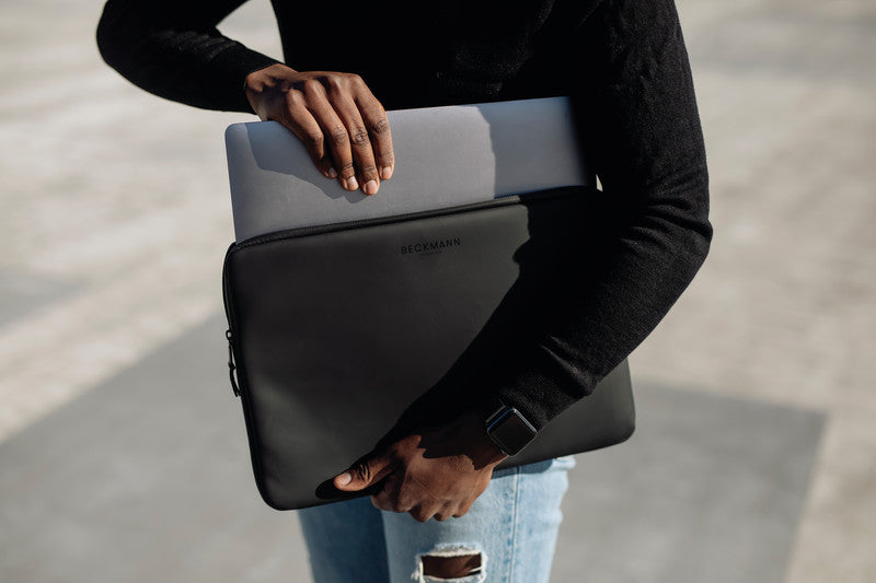 Beckmann Street Notebook-Schutzhülle – für Notebooks bis 14", wasserabweisend, recyceltes PET (rPET), schwarz