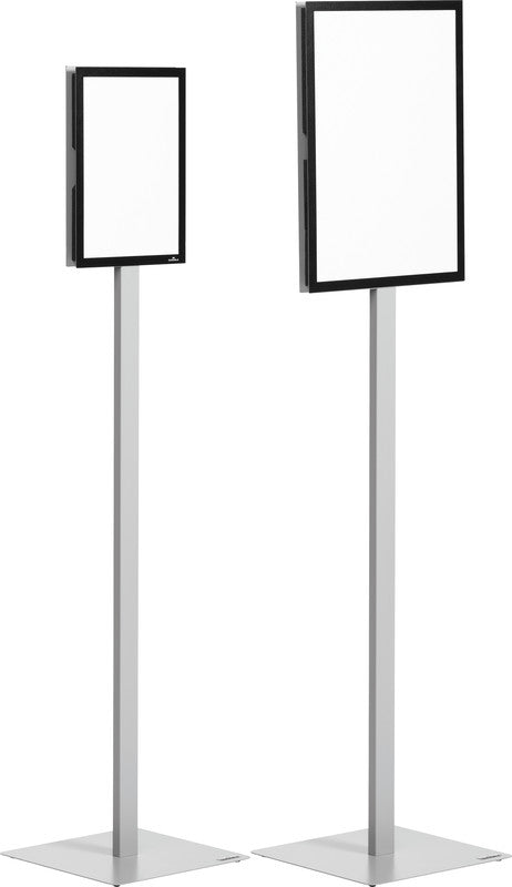Durable Duraframe Infoständer – für A4 Hoch-/Querformat, magnetisch, silber/schwarz, Metall