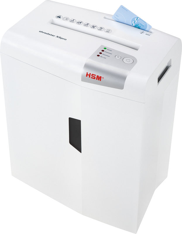 HSM X6pro – Aktenvernichter, DIN P-5, Mikroschnitt 2 × 15 mm, 6 Blatt, 20 l, A4