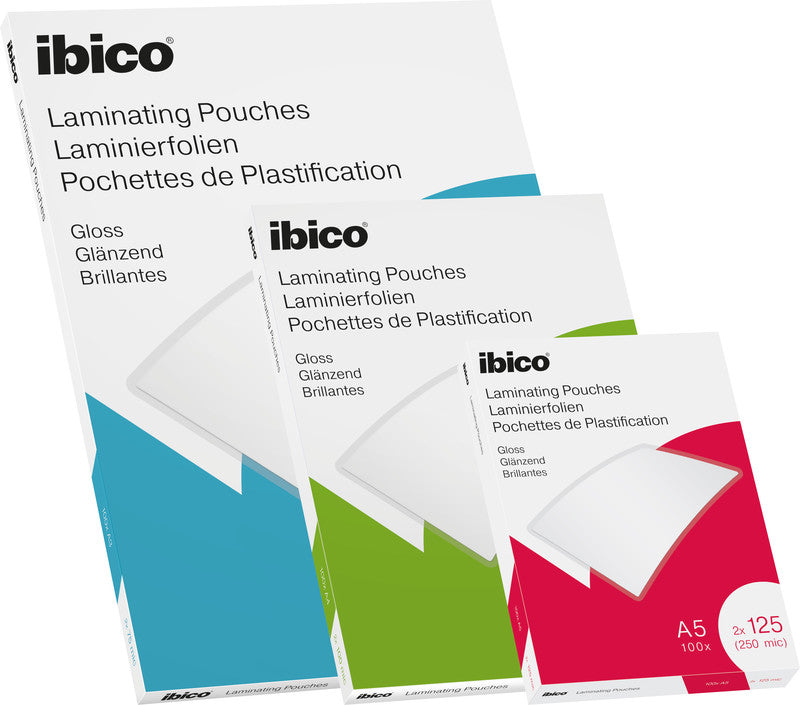 Ibico Laminierfolien A5, glänzend – 125 µm, 154 × 216 mm, 100 Stk.