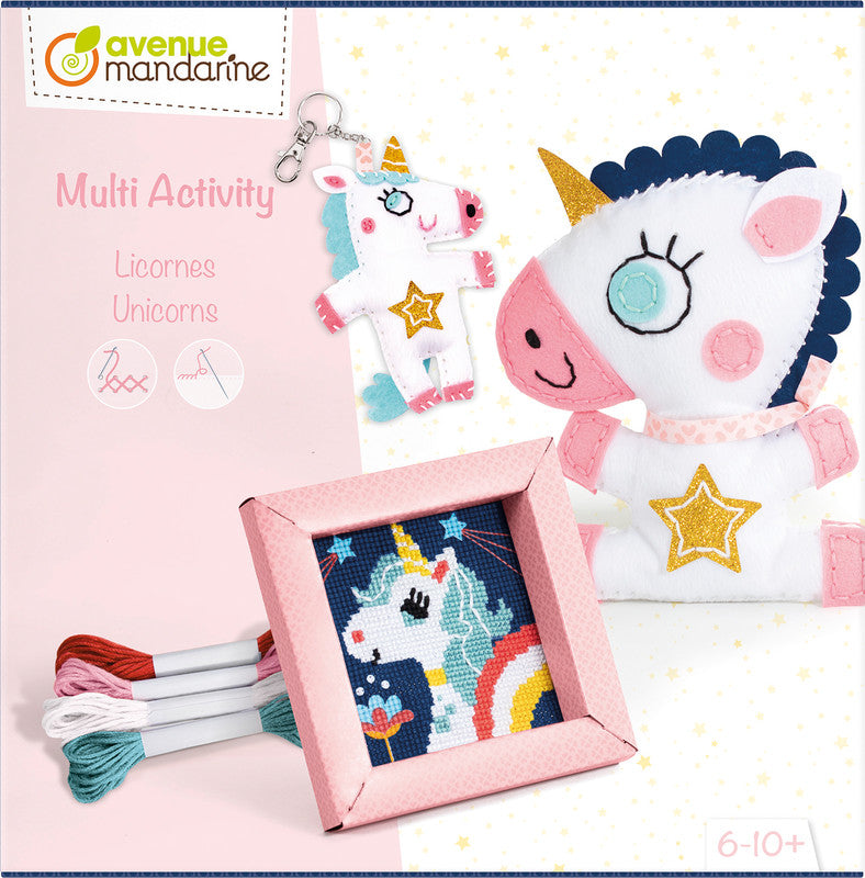 Avenue Mandarine – Bastelset Multi Activity Einhörner – 6–10 Jahre – 270 × 270 × 70 mm