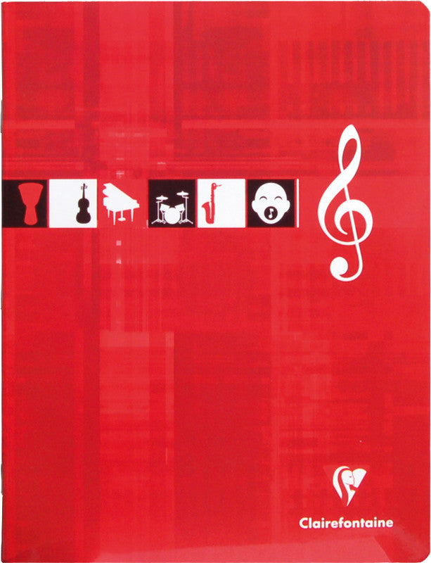 Clairefontaine Notenheft, 175 × 220 mm, kariert 5 mm, Klammerheftung, Karton, 56 Seiten, 90 g/m² – sortiert