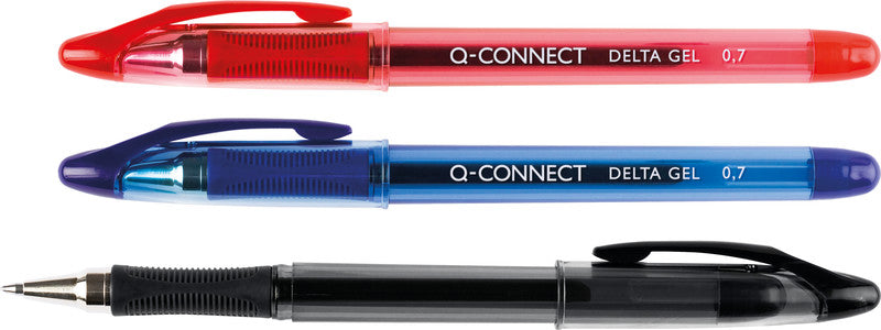 Q-CONNECT Delta Gel Gelschreiber – Blau, 0,7 mm, Kappe
