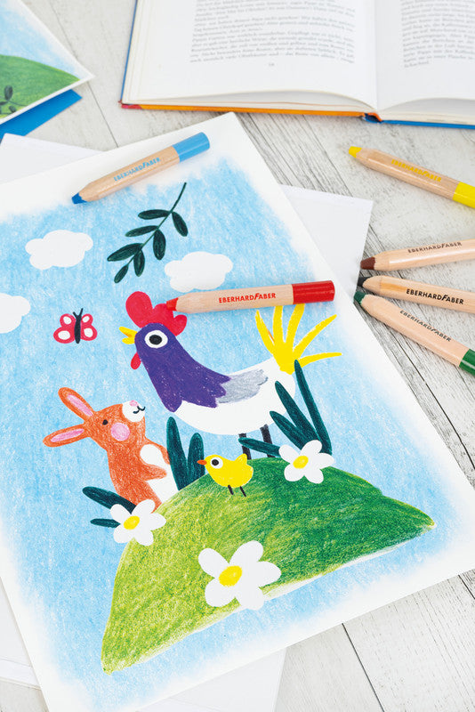 Eberhard Faber 3-in-1 Farbstifte Jumbo Mini Maxi – 12 Farben, Ø 10 mm
