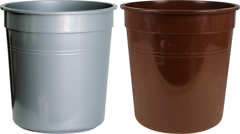 Hansa Papierkorb – 28 l – Kunststoff, Grau – Ø 365 × H 380 mm