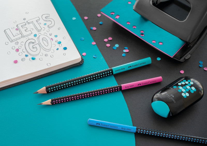 Faber-Castell Grip 2001 Bleistift, Dreikant, Grip-Zone, HB, Mine Ø 2 mm, farbig sortiert