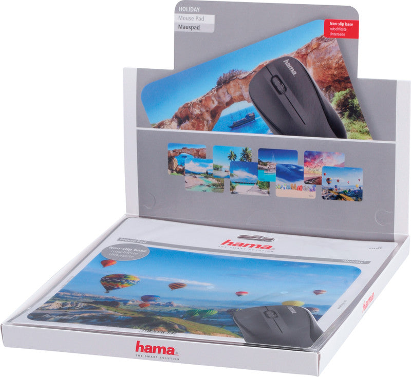 Hama Mausmatte – matt, rutschfest, mehrfarbig, 220 × 1 × 180 mm