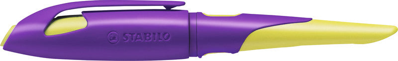 STABILO EASYbirdy – Federspitze M – für Rechtshänder – gelb/violett, blau – Patronen