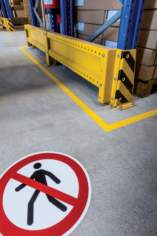 Durable Sicherheitskennzeichen Bodenmarkierung Für Fussgänger verboten – Ø 430 mm, Kunststoff, selbstklebend