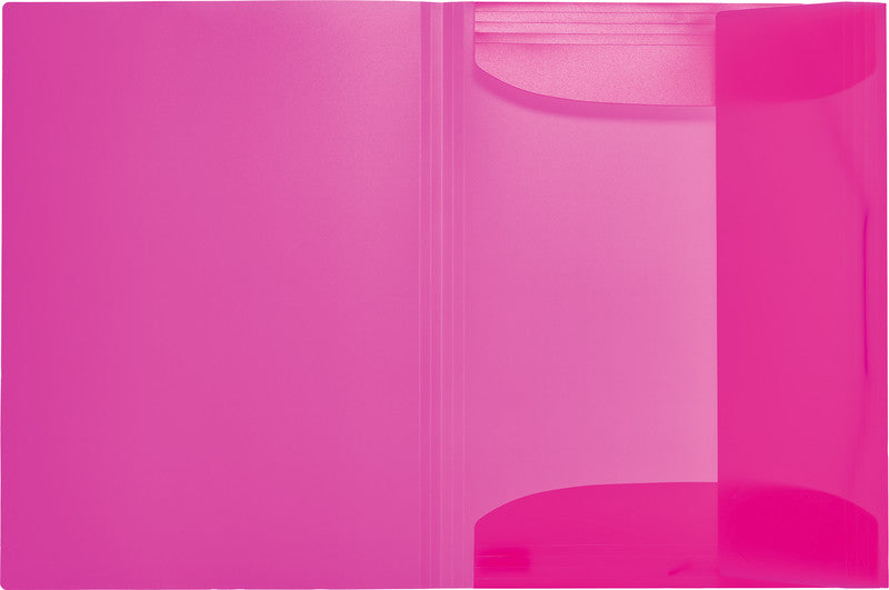 HERMA Neon Gummibandmappe für A3 – 1 Fach, 3 Klappen, Kunststoff, Pink, Füllhöhe 40 mm