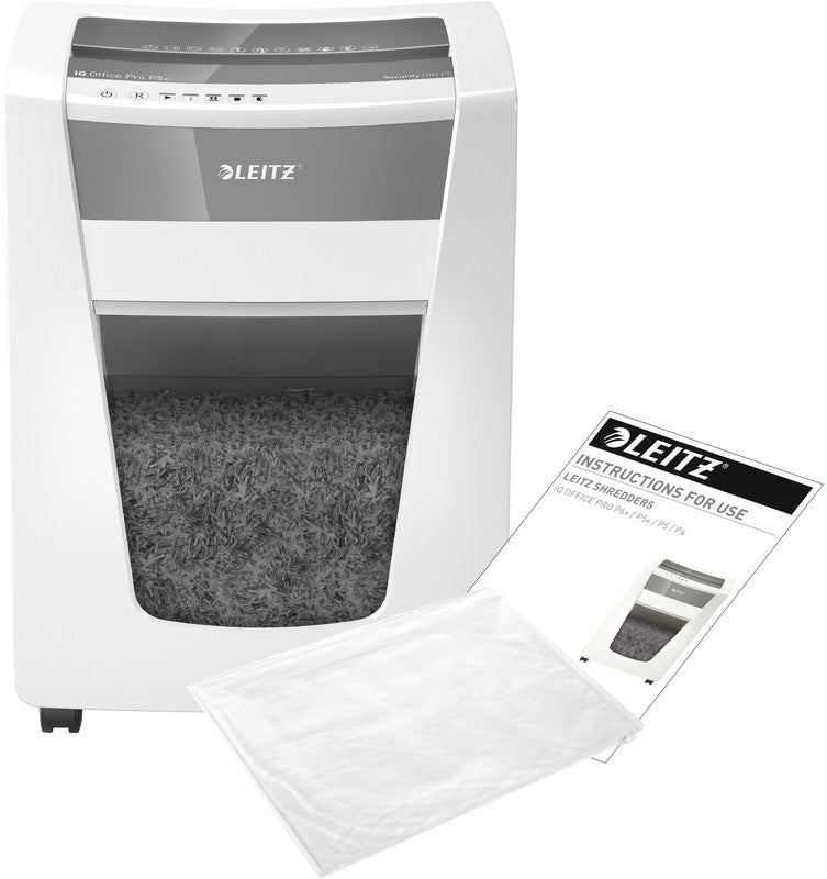 Leitz IQ Office Pro – Aktenvernichter, DIN P-5, Super-Mikroschnitt 2 × 5 mm, 7 Blatt, 30 l, A4