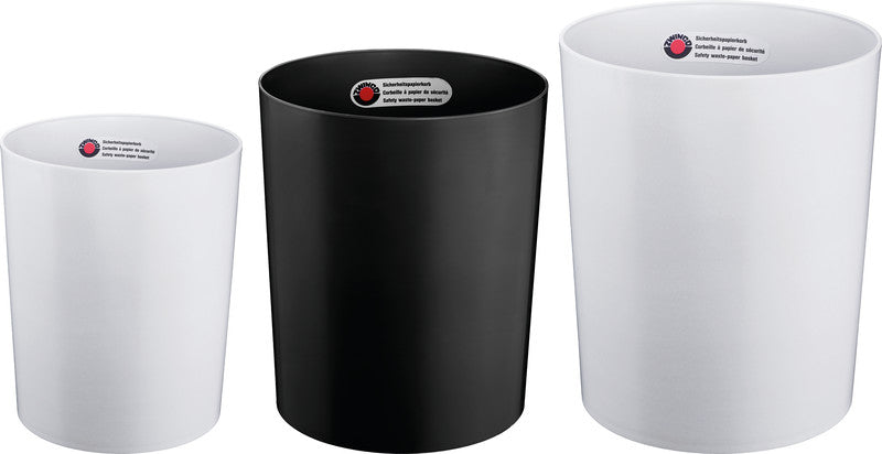 Zwingo Sicherheitspapierkorb – 20 l – Kunststoff, schwarz – TÜV – Ø 280 × H 340 mm