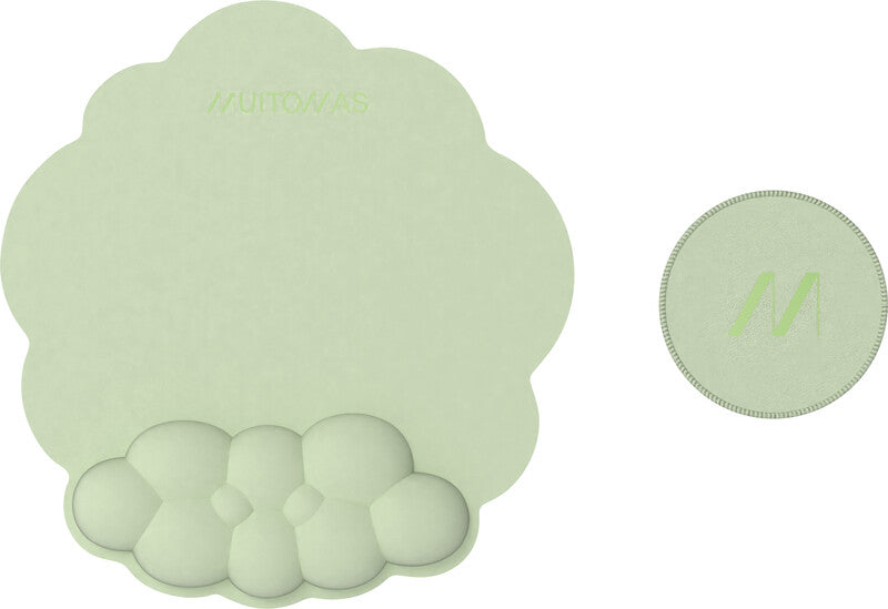 Muitomas Mauspad mit Handgelenkauflage – Textil – Grün – 270 × 250 mm – 2er-Pack
