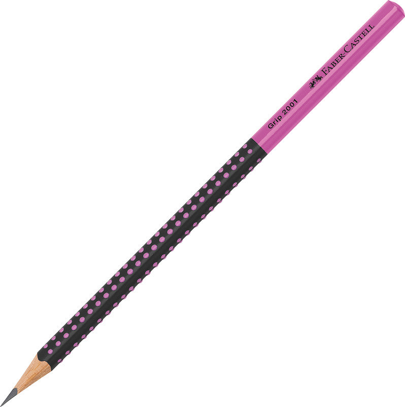 Faber-Castell Grip 2001 Bleistift, Dreikant HB Mine Ø 2 mm Schwarz/Pink