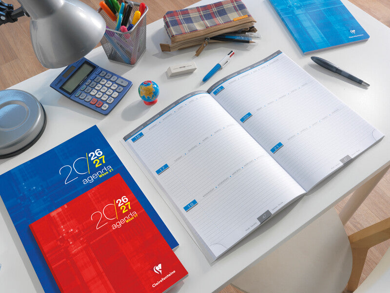 Clairefontaine When 17 Schüleragenda – 1 Woche/3 Seiten, gebunden, 17 × 22 cm, Aug–Jul, sortiert, PEFC