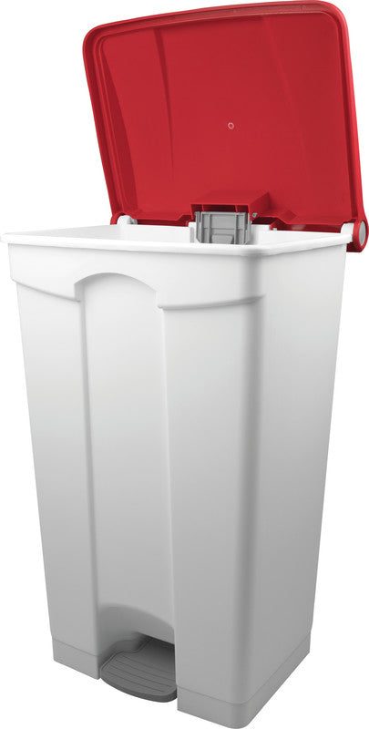Helit Abfallcontainer – 90 l – mit Deckel – Kunststoff, Weiss – B × H × T 500 × 830 × 410 mm
