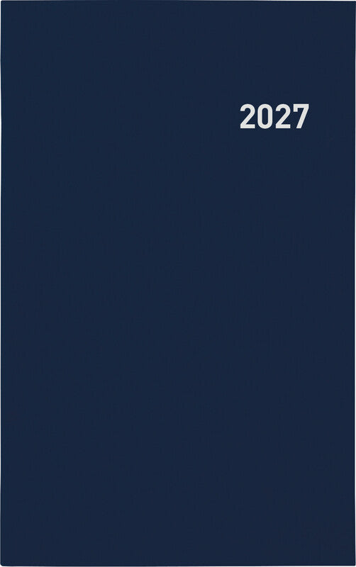 Biella Agenda – 1 Woche/1 Seite, gebunden, 15 × 24 cm, Jan–Dez, 2026, Dunkelblau, PEFC