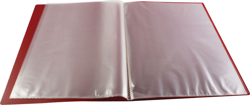 Q-CONNECT Sichtbuch – 40 Sichttaschen, A4, genarbt, antireflex, rot, Kunststoff