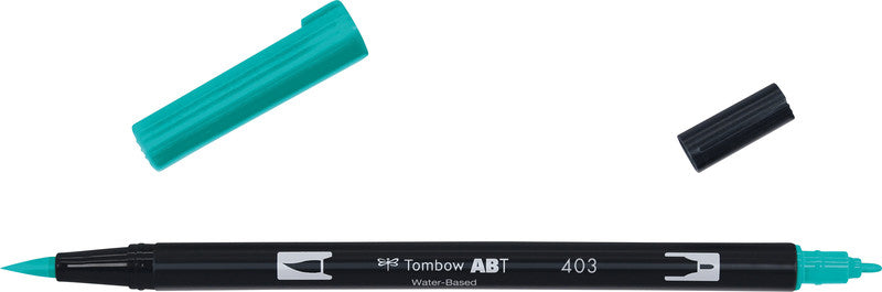 Tombow Dual Brush Pen – blau, Kunststoff, Pinselspitze 3–10 mm, Feinspitze 0,3 mm, wasservermalbar, geruchsarm