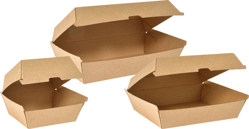Duni Take-away-Box, Papier/Karton – 1'100 ml, 205 × 107 × 79 mm, braun – FSC – 45 Stk.