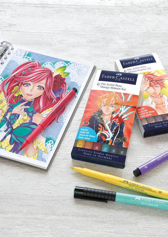 Faber-Castell Filzstifte, wasserfest, 6 Farben