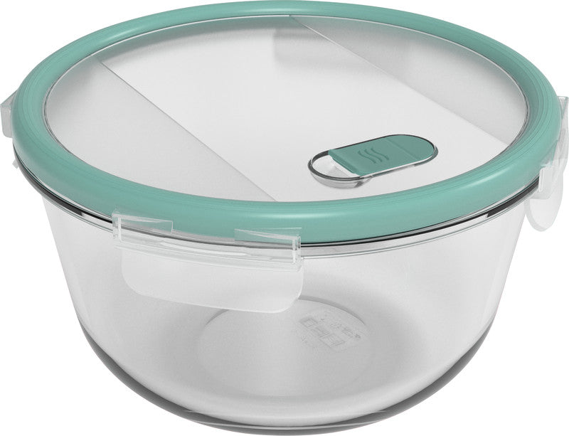 Rotho Glasbehälter – 2 l, Borosilikatglas, transparent, spülmaschinenfest, mikrowellen- und ofengeeignet