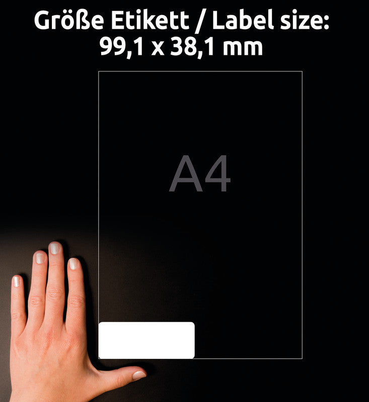 Avery Adress-Etiketten, 99 mm × 38 mm, weiss, Papier, permanent, 25 Blatt (350 Etiketten)