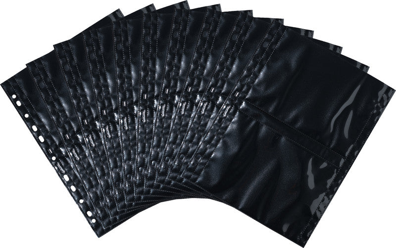 HERMA Fotophan Sichtmappe 13×18 cm quer – 40 Hüllen, Schwarz, Kunststoff, Glänzend, 10er-Pack