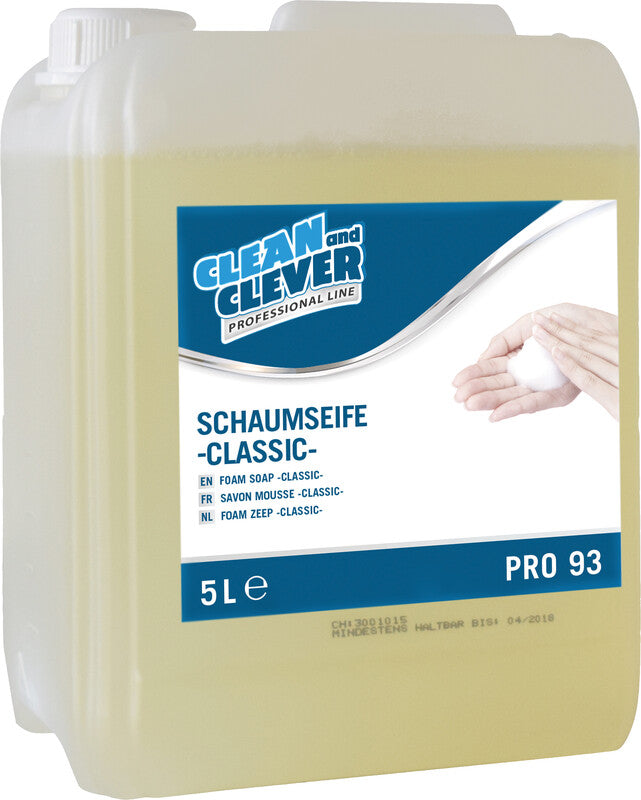 Clean and clever Schaumseife – Blumenduft – für Clean and Clever Seifenschaumspender – 5 l – Weiss – Kunststoff