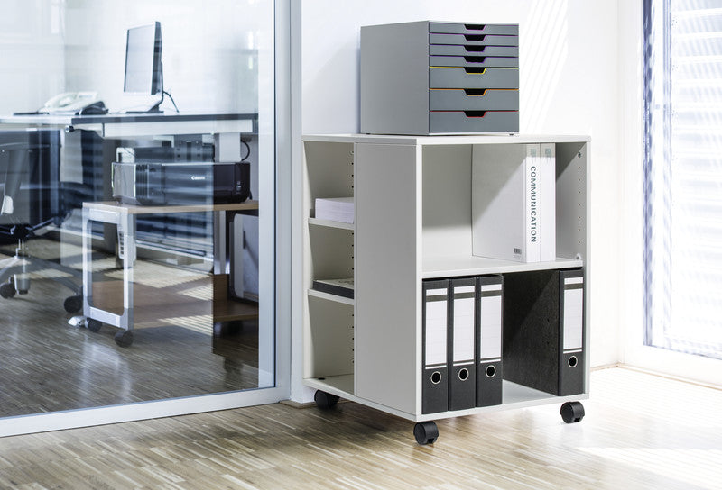 Durable Multifunktionswagen – Spanplatte, Weiss, 52,8 × 74,8 × 59,2 cm