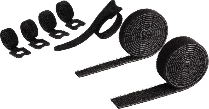 Durable Klett-Kabelbinder – 1 mm × 0,20 m, Kunststoff, Schwarz, mit Schlaufe, wiederverwendbar, 5er-Pack