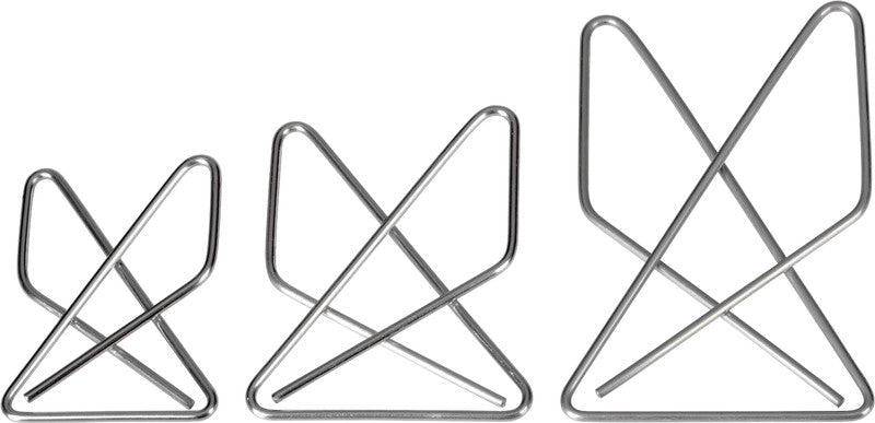 Omega Büroklammern – Kreuzklammern – 65 × 65 mm – Metall – Silber – 50 Stück