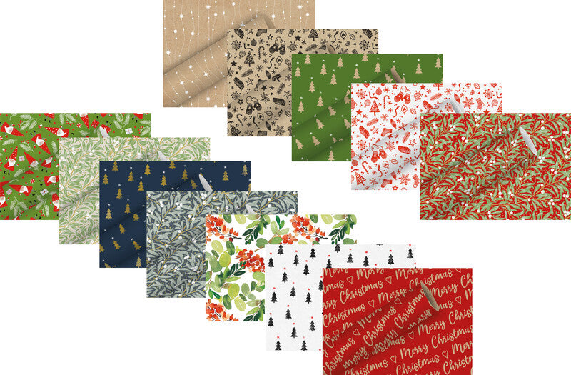 Braun + Company Geschenkpapier – Tiny Trees – Kraftpapier, 70 g/m2, recycelt – 700 × 2000 mm – Indigo