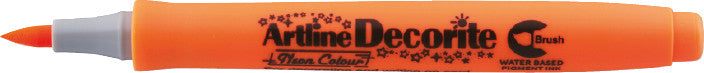 Artline Pigment-Marker Decorite Brush – Pinselspitze – Neonorange – Lichtbeständig