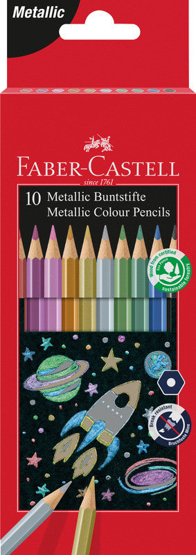 Faber-Castell Buntstifte – 12 Farben, im Kartonetui, Ø 2,8 mm, sechskantig, FSC