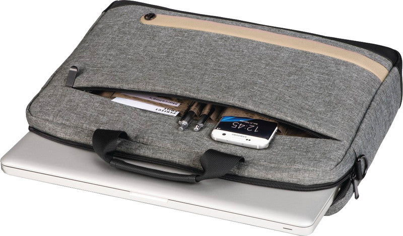 Hama Terra Notebook-Tasche – 10 l, wasserabweisend, Aufsteckfunktion, Polyester, grau