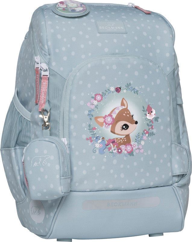 Beckmann Schulrucksack Active Air Flx – 6-teilig – Forest Deer Dusty Mint – aus recyceltem PET