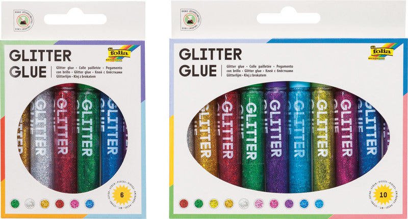 Folia Glitzerkleber – sortiert, 6 × 9,5 ml