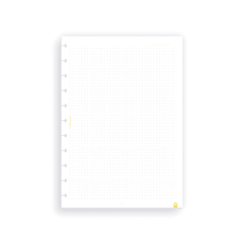 Carchivo Notizbuch-Einlagen A4, Punktraster, spezielle Perforierung, 100 g/m², für Spiralbuch Ingeniox – 50 Blatt