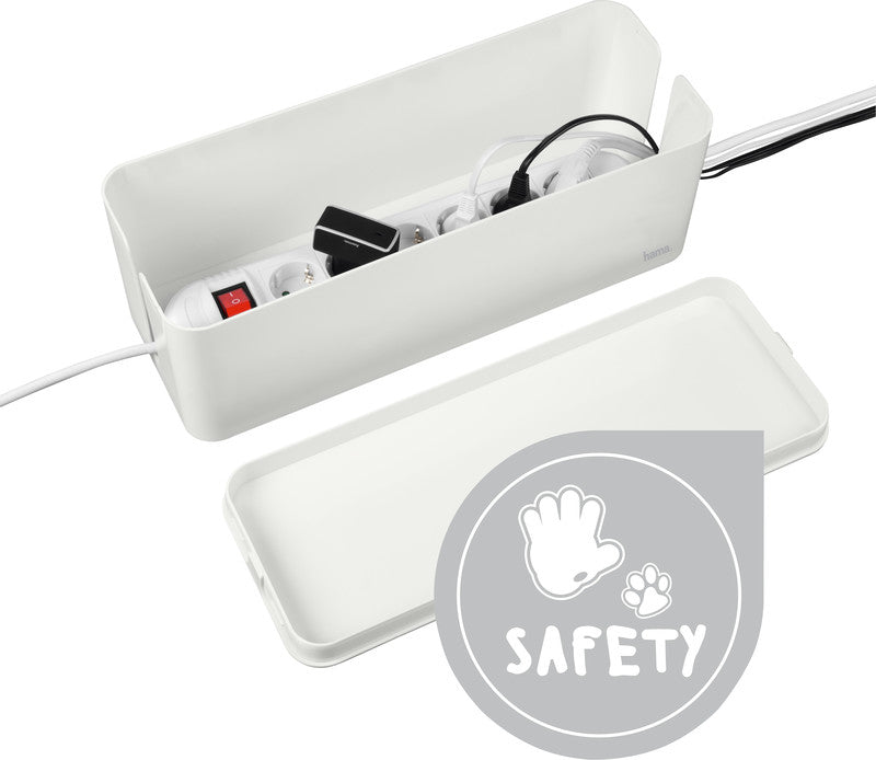 Hama Maxi Kabelbox 400 × 138 × 156 mm – für Kabel bis Ø 20 mm – weiss – Kunststoff