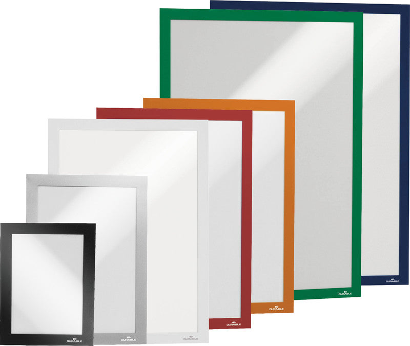 Durable Info-Rahmen Duraframe – 130 × 176 mm, silber, selbstklebend, wiederablösbar, für A6