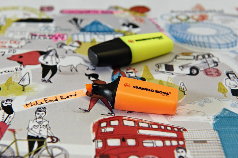 STABILO BOSS Textmarker Mini Set 3 Farben – Keilspitze, 2–5 mm