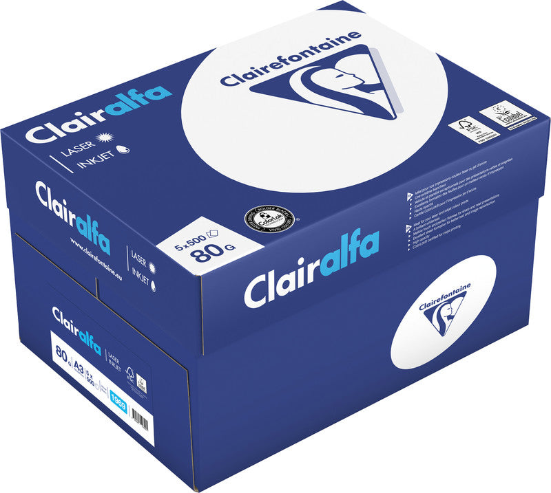 Clairefontaine Universalpapier Premium Kopierpapier Weiss – A3, 80 g/m², 500 Blatt
